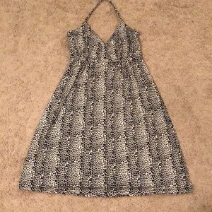 Black leopard halter dress